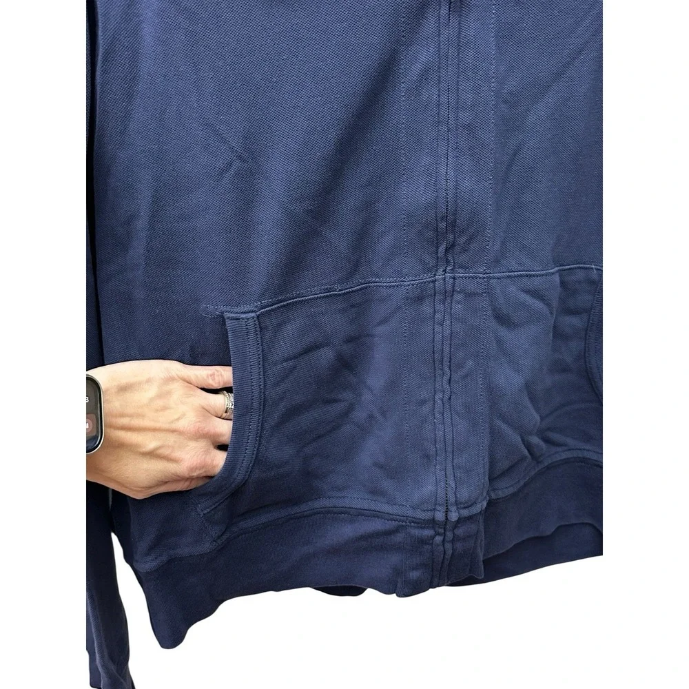 Polo Ralph Lauren Vintage Hoodie Men XL Full Zip Blue Big Pony Dead Stock EF14-8
